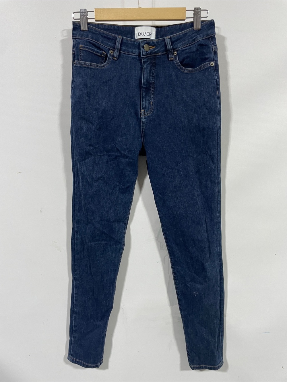DU/ER Women's Skinny High-Rise Jeans in Dark Blue
